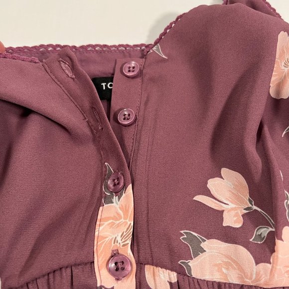 Torrid Size 1 Top Pastel Pink Floral Lexie Georgette Baby Doll Cami High Low - Picture 8 of 13